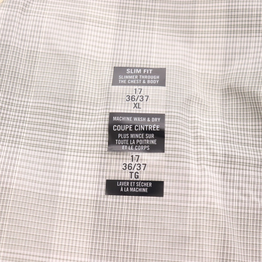 ■ カルバンクライン シャツ 長袖 トップス チェック柄 襟 メンズ XL カーキグレー系 タグ付き 新品 未使用