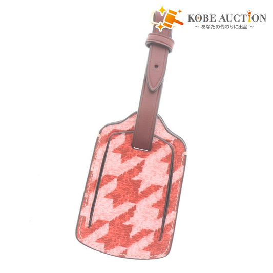 ■ コーチ ラゲッジタグ CK067 ネームタグ チャーム 千鳥柄 千鳥格子 レディース ピンクベージュ系 タグ付き 未使用