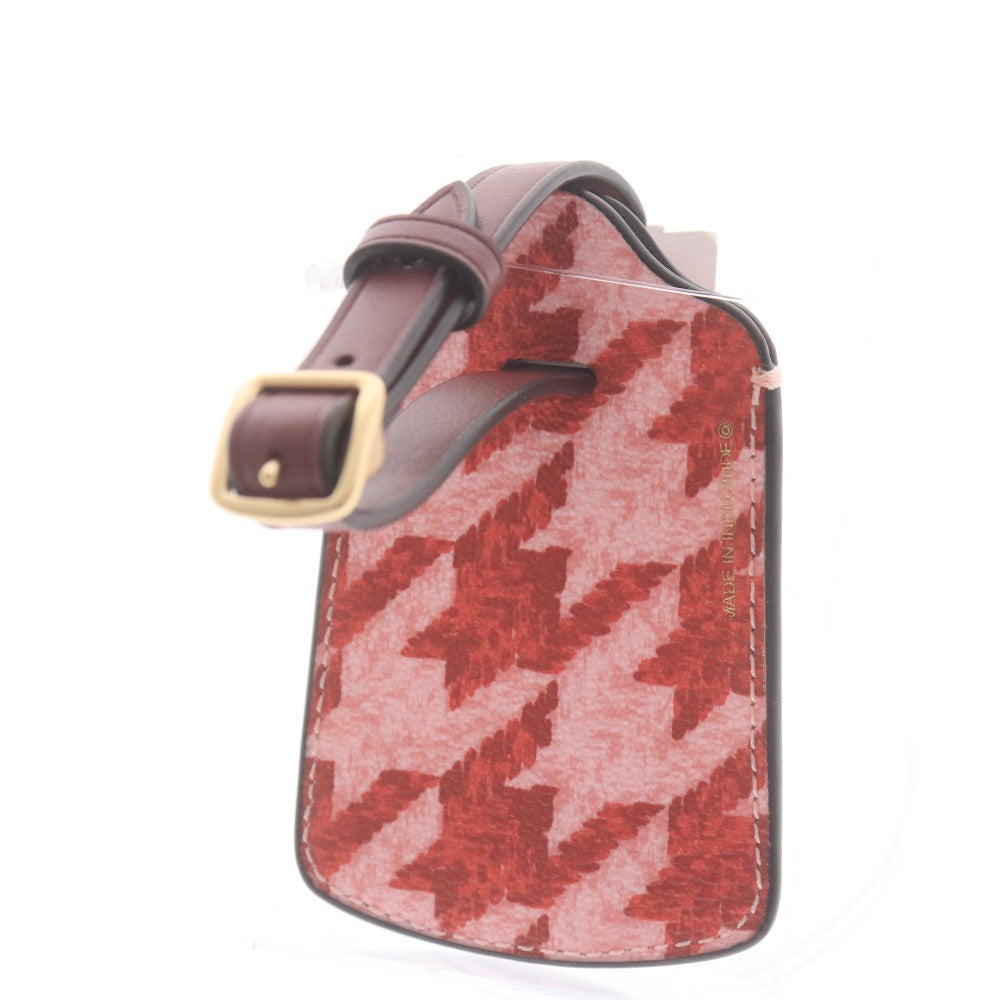 ■ コーチ ラゲッジタグ CK067 ネームタグ チャーム 千鳥柄 千鳥格子 レディース ピンクベージュ系 タグ付き 未使用