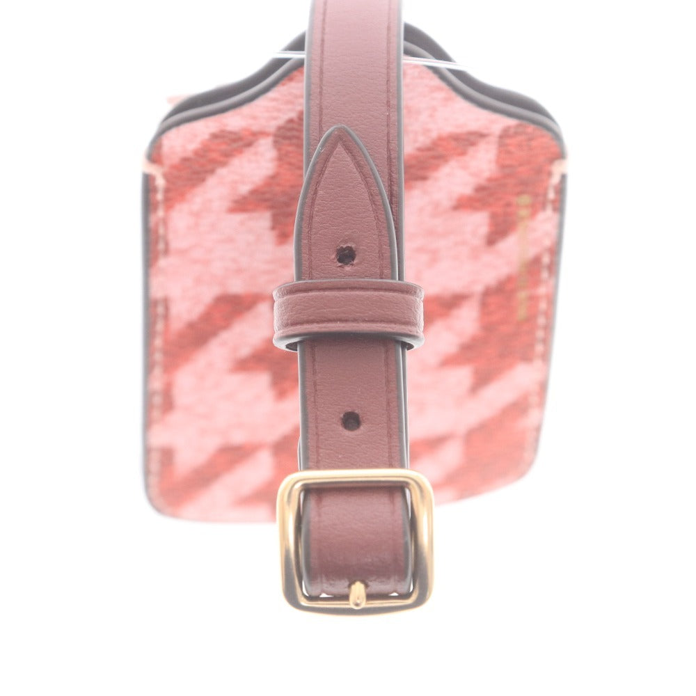 ■ コーチ ラゲッジタグ CK067 ネームタグ チャーム 千鳥柄 千鳥格子 レディース ピンクベージュ系 タグ付き 未使用