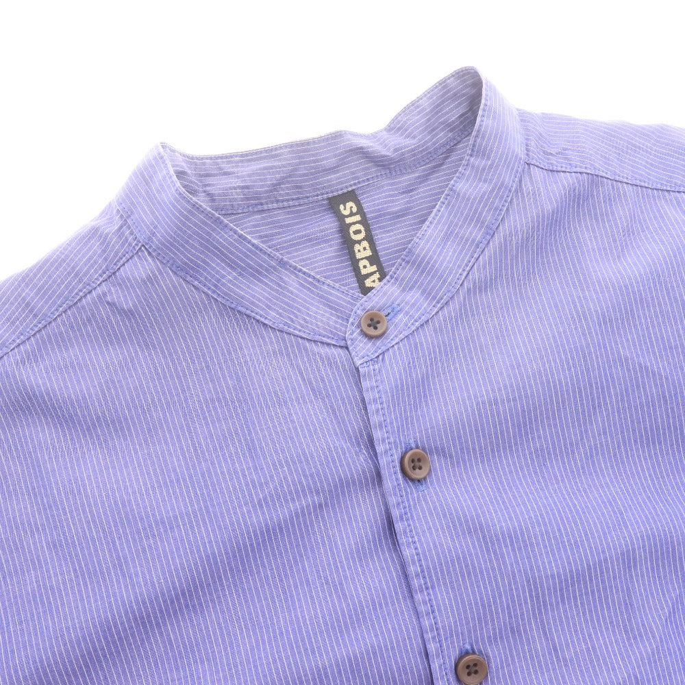 ■ フラボア シャツ 長袖 トップス ストライプ ポケット メンズ ブルー