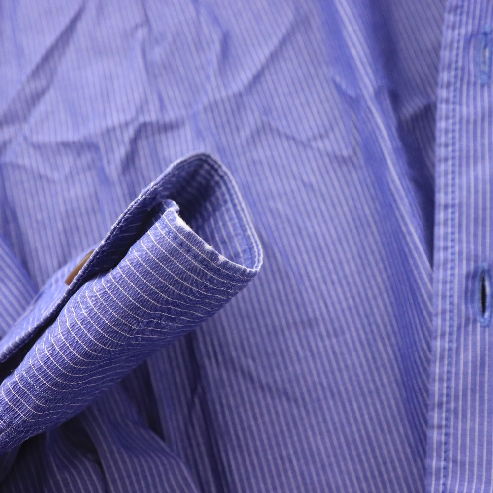 ■ フラボア シャツ 長袖 トップス ストライプ ポケット メンズ ブルー