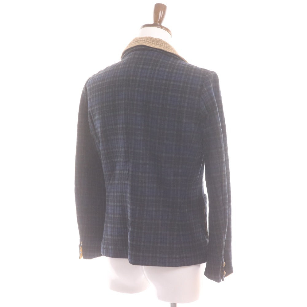 ■ フラボア ジャケット アウター チェック 切り替え メンズ グリーン イエロー