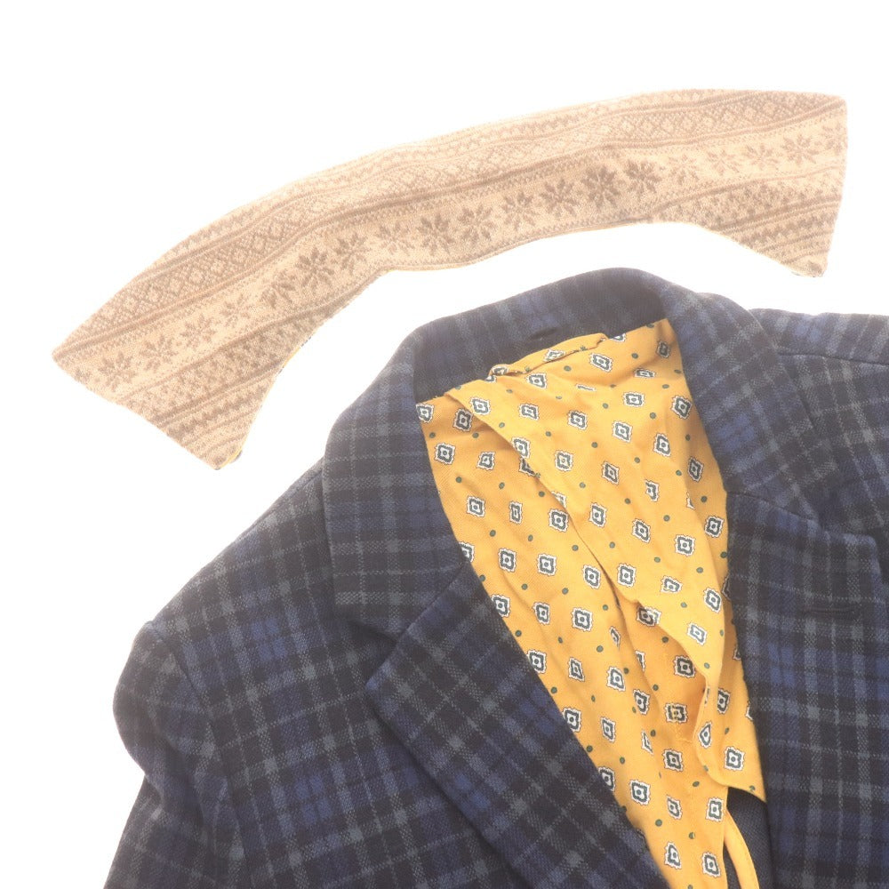 ■ フラボア ジャケット アウター チェック 切り替え メンズ グリーン イエロー