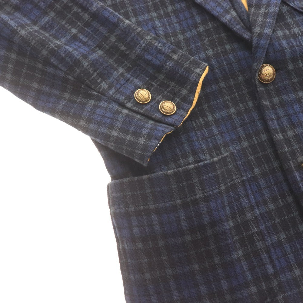 ■ フラボア ジャケット アウター チェック 切り替え メンズ グリーン イエロー