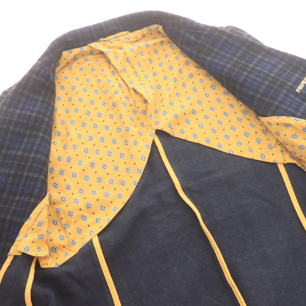 ■ フラボア ジャケット アウター チェック 切り替え メンズ グリーン イエロー