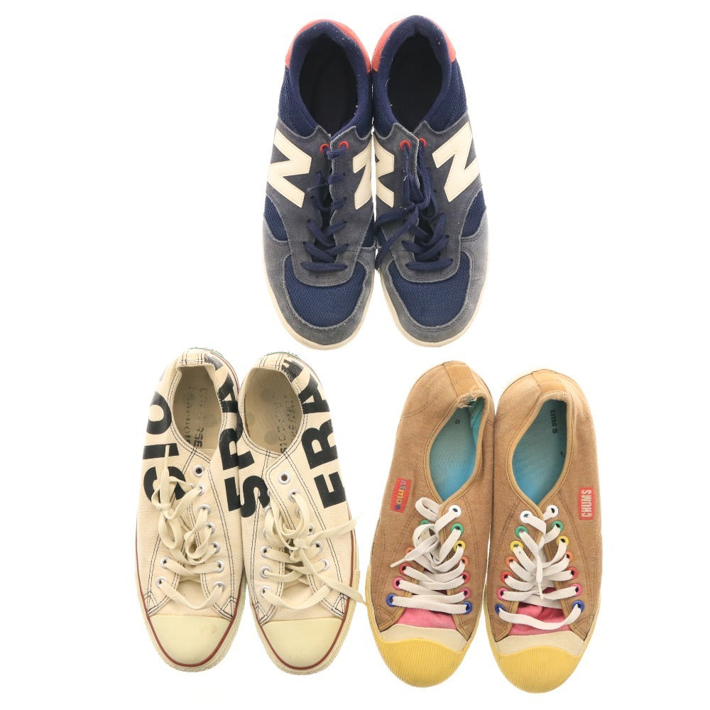 ■ Frapbois ニューバランス チャムス スニーカー 3点セット まとめ売り シューズ 靴 紐 ホワイト ブラウン ネイビー