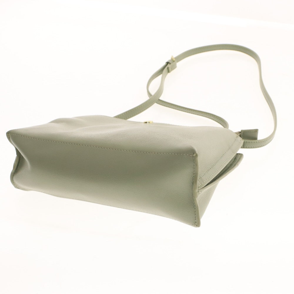 Legato Largo Legato Largo Shoulder Bag Pouch with Zipper and Gold Hardware, Women's, Light Green