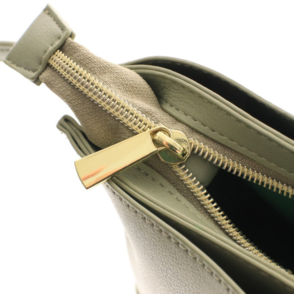 Legato Largo Legato Largo Shoulder Bag Pouch with Zipper and Gold Hardware, Women's, Light Green