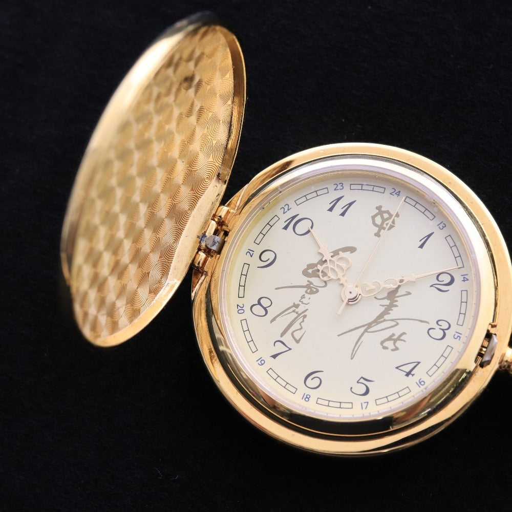 ■ 国民栄誉賞記念 懐中時計 長嶋英雄 松井秀喜 2013 5/5 刻印 サイン入り 読売ジャイアンツ クォーツ 64.5g ゴールド 箱付き