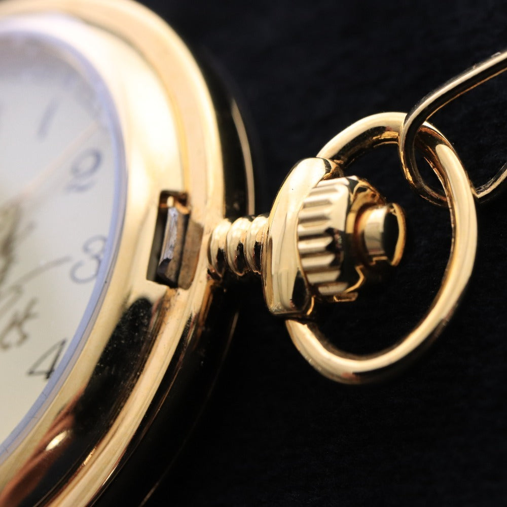 ■ 国民栄誉賞記念 懐中時計 長嶋英雄 松井秀喜 2013 5/5 刻印 サイン入り 読売ジャイアンツ クォーツ 64.5g ゴールド 箱付き