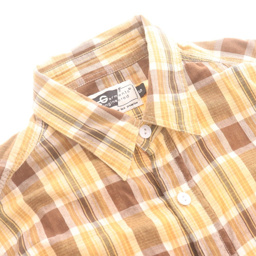 ■ エンジニアドガーメンツ シャツ 長袖 トップス チェック メンズ S ブラウン イエロー