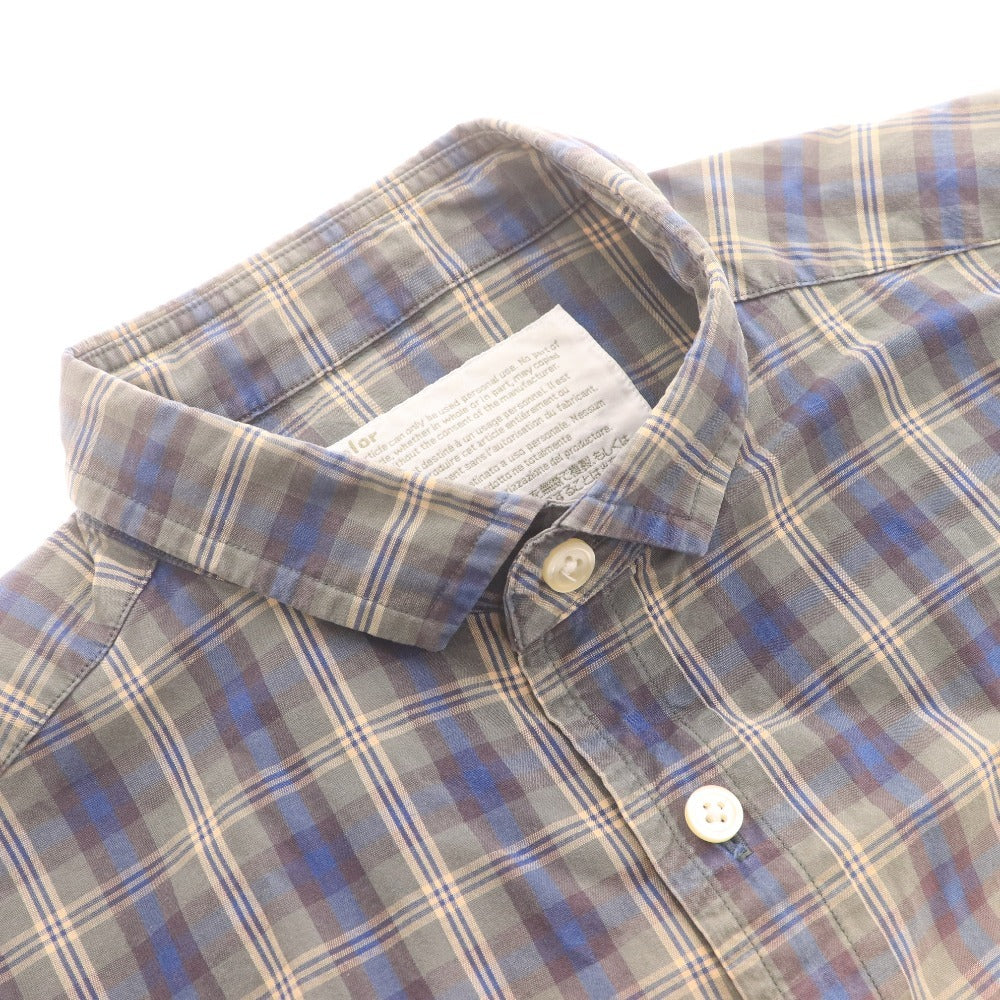 ■ カラー シャツ 長袖 トップス チェック メンズ 2 ブルー グリーン系