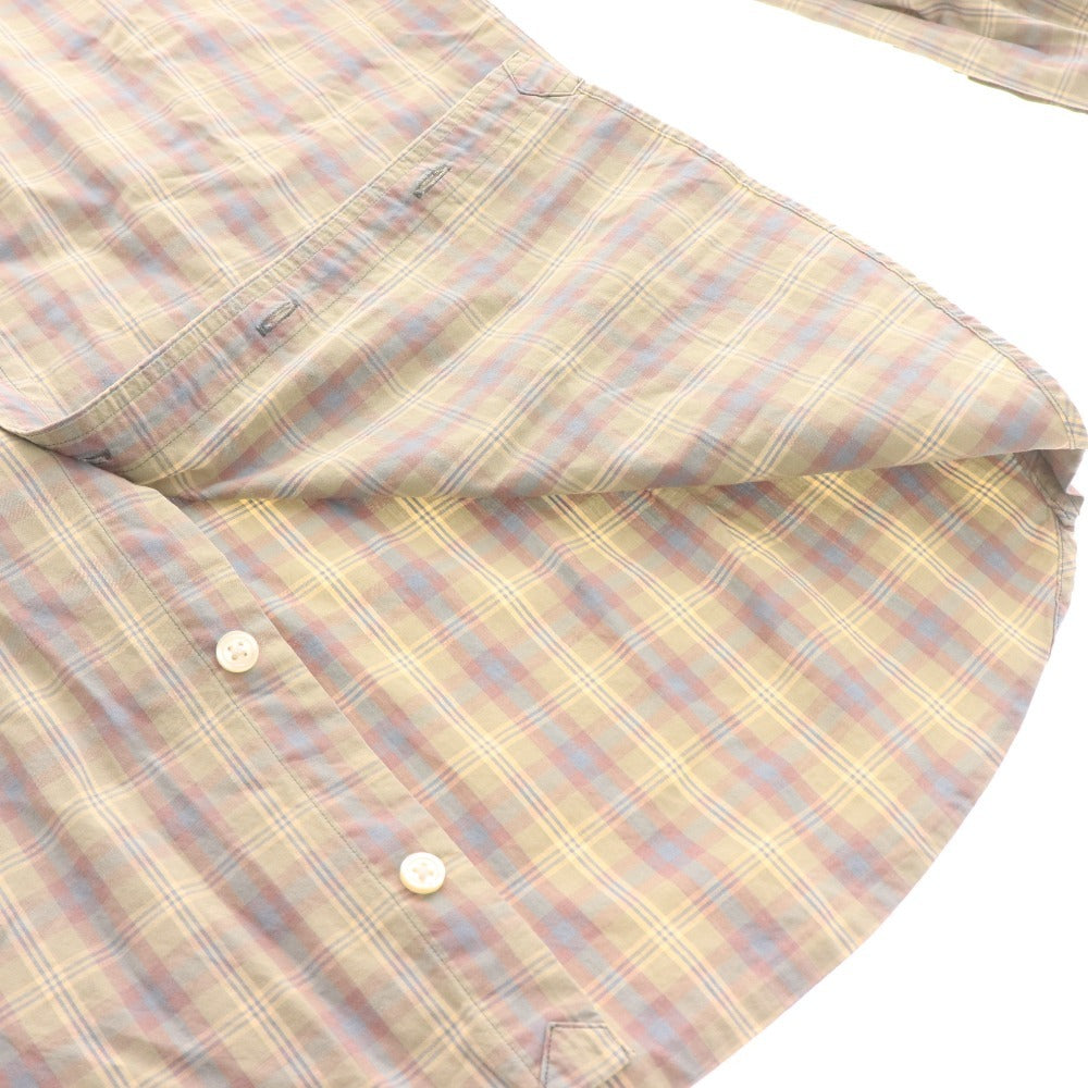 ■ カラー シャツ 長袖 トップス チェック メンズ 2 ブルー グリーン系