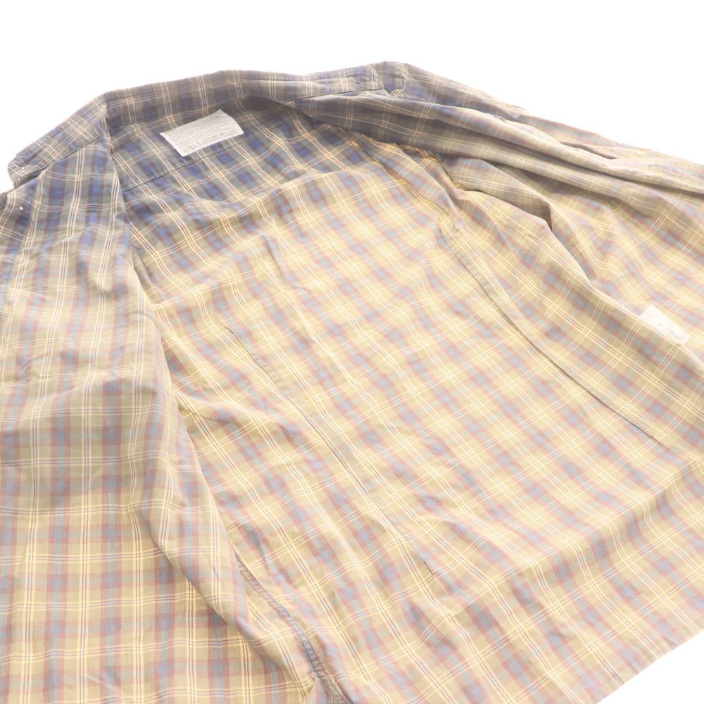 ■ カラー シャツ 長袖 トップス チェック メンズ 2 ブルー グリーン系