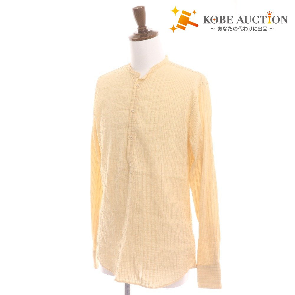 ■ ジルサンダー シャツ 長袖 トップス ノーカラー メンズ イエロー