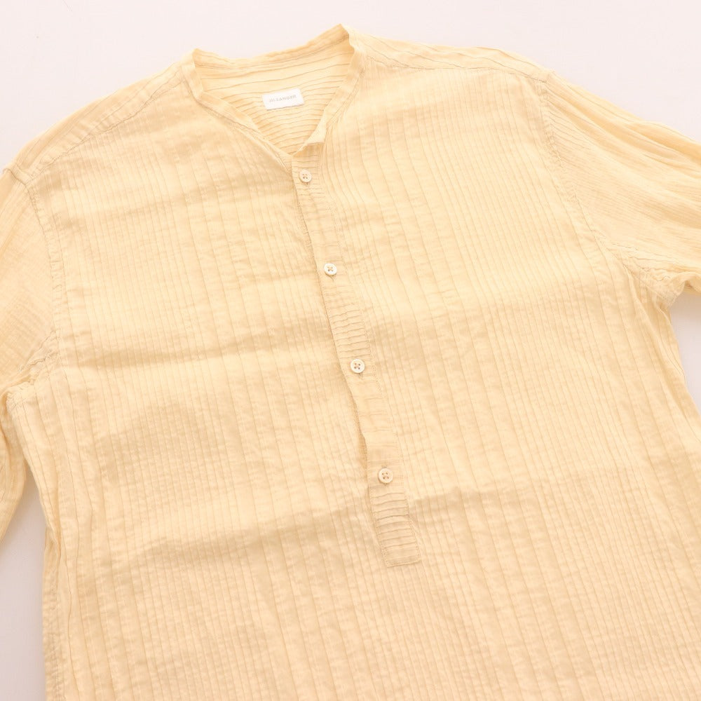 ■ ジルサンダー シャツ 長袖 トップス ノーカラー メンズ イエロー