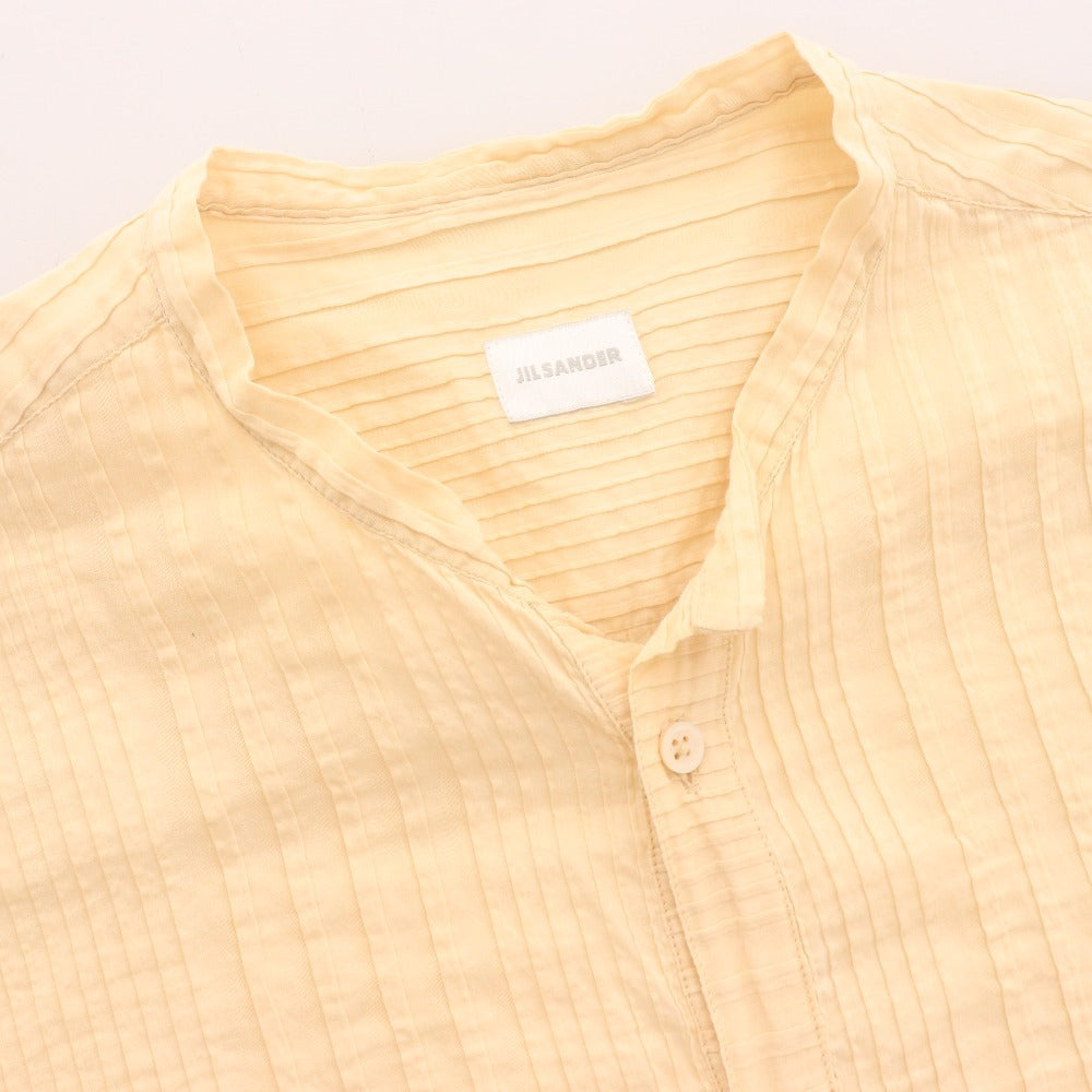 ■ ジルサンダー シャツ 長袖 トップス ノーカラー メンズ イエロー
