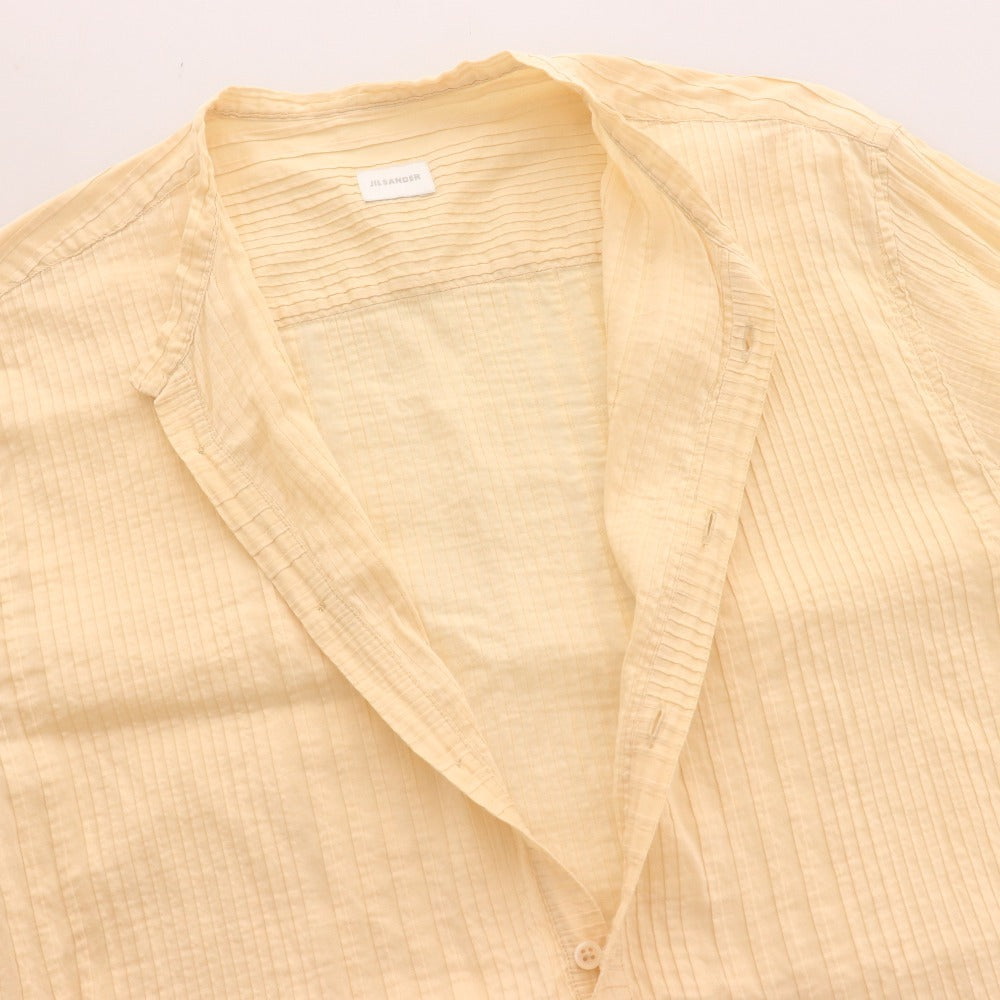 ■ ジルサンダー シャツ 長袖 トップス ノーカラー メンズ イエロー