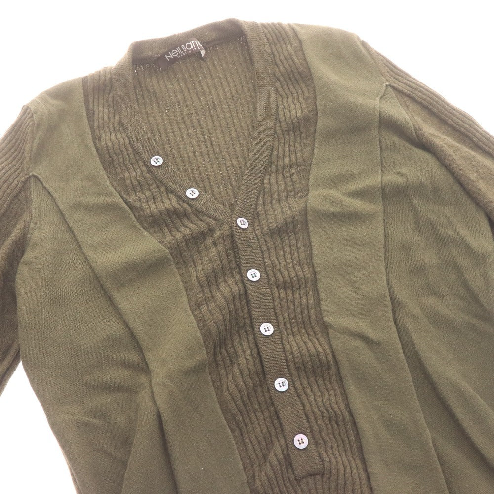 ■ ニールバレット ニット セーター トップス Vネック リブ メンズ カーキ