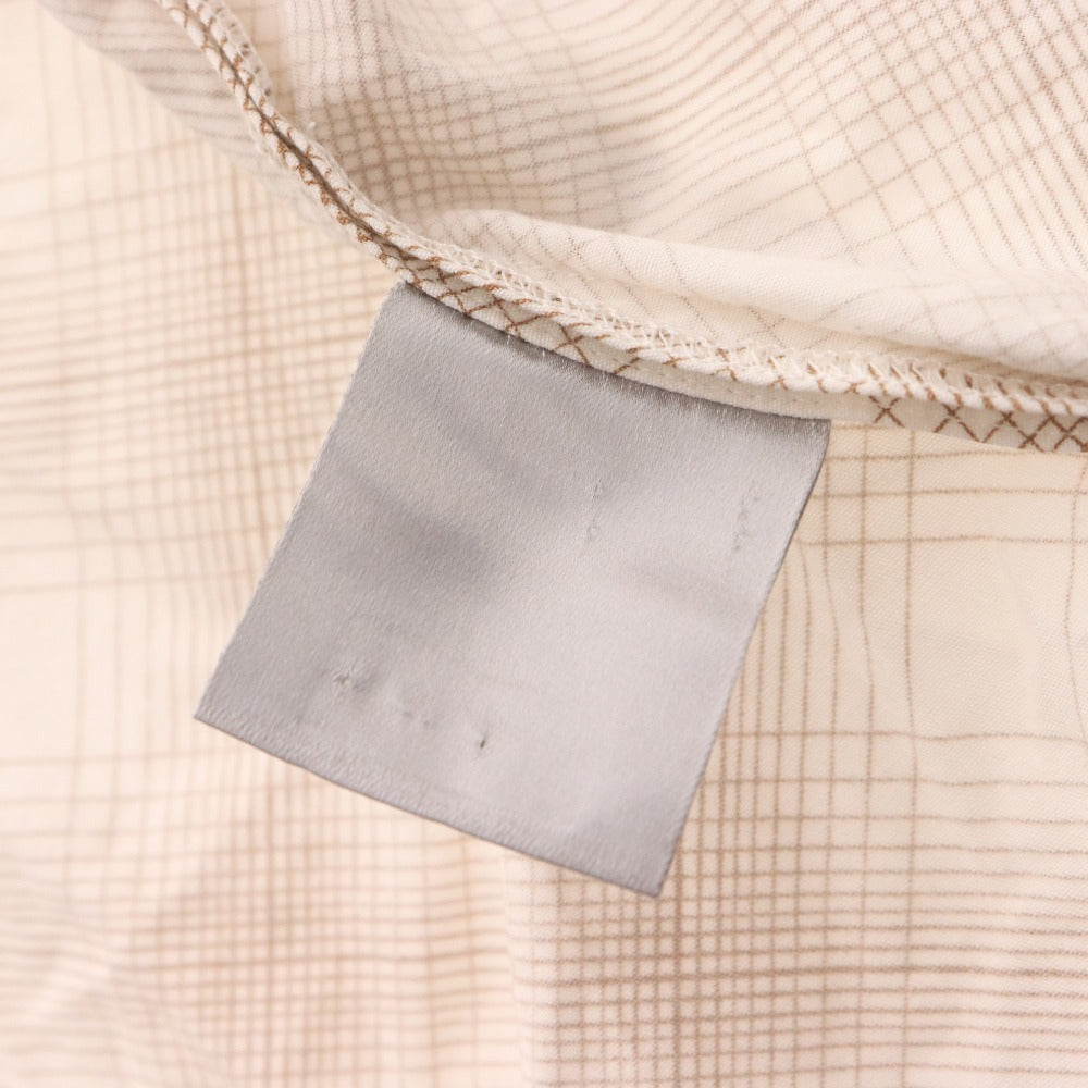 Dior Homme Long Sleeve Shirt with Eagle Embroidery and Check Pattern, Men's Size 40 (Equivalent to L), Brown and Beige