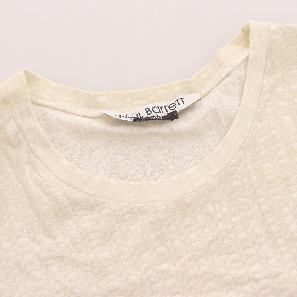 ■ ニールバレット Tシャツ 半袖 トップス 総柄 丸首 メンズ L ベージュ