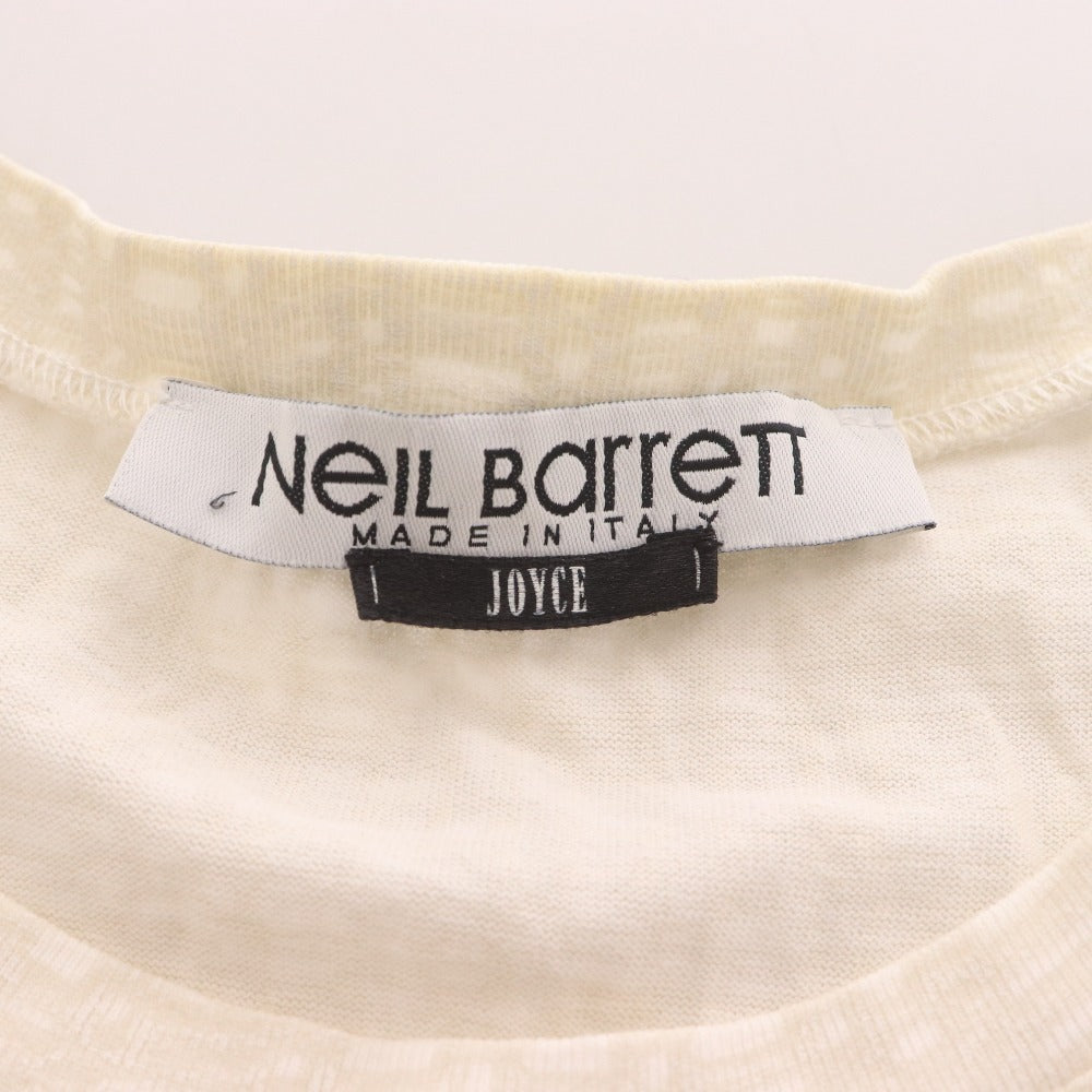 ■ ニールバレット Tシャツ 半袖 トップス 総柄 丸首 メンズ L ベージュ