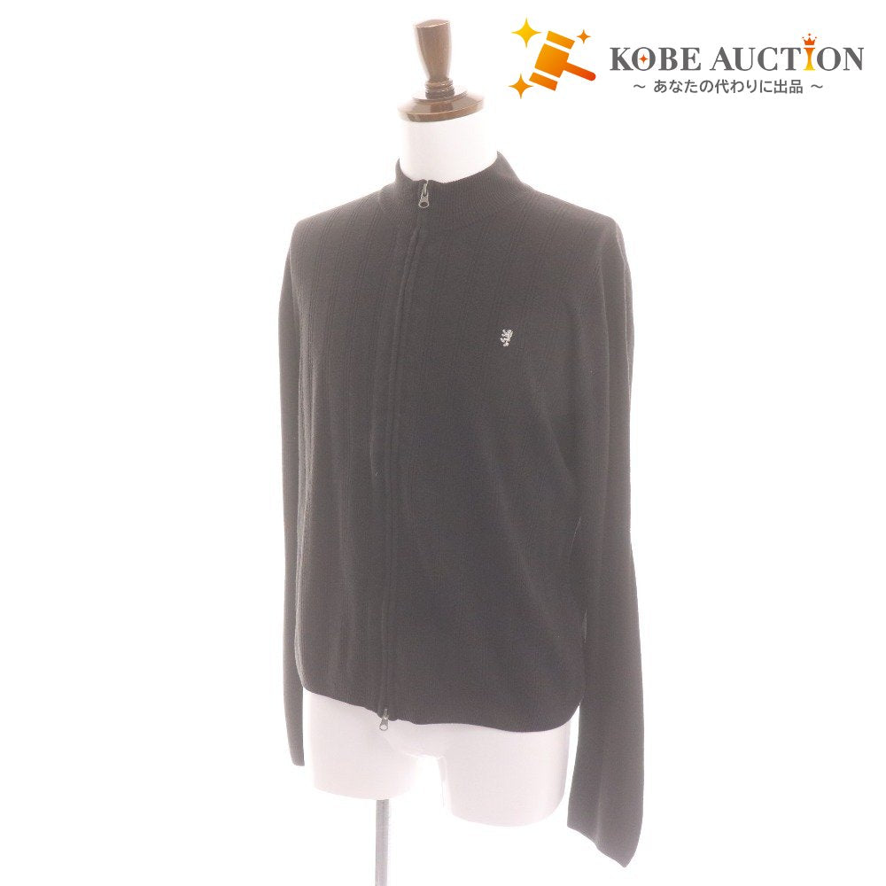 ■ プリングル セーター トップス ジップアップ シンプル ピンバッジ メンズ M ブラック