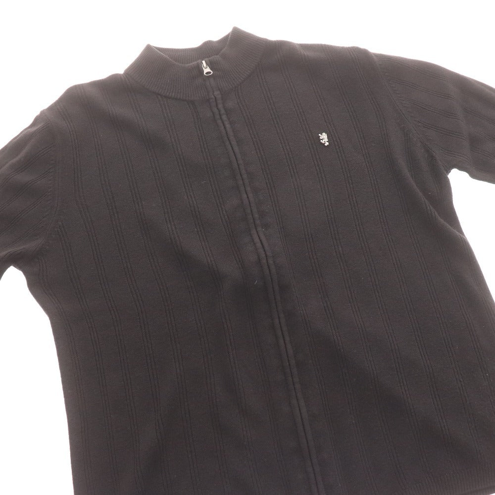 ■ プリングル セーター トップス ジップアップ シンプル ピンバッジ メンズ M ブラック