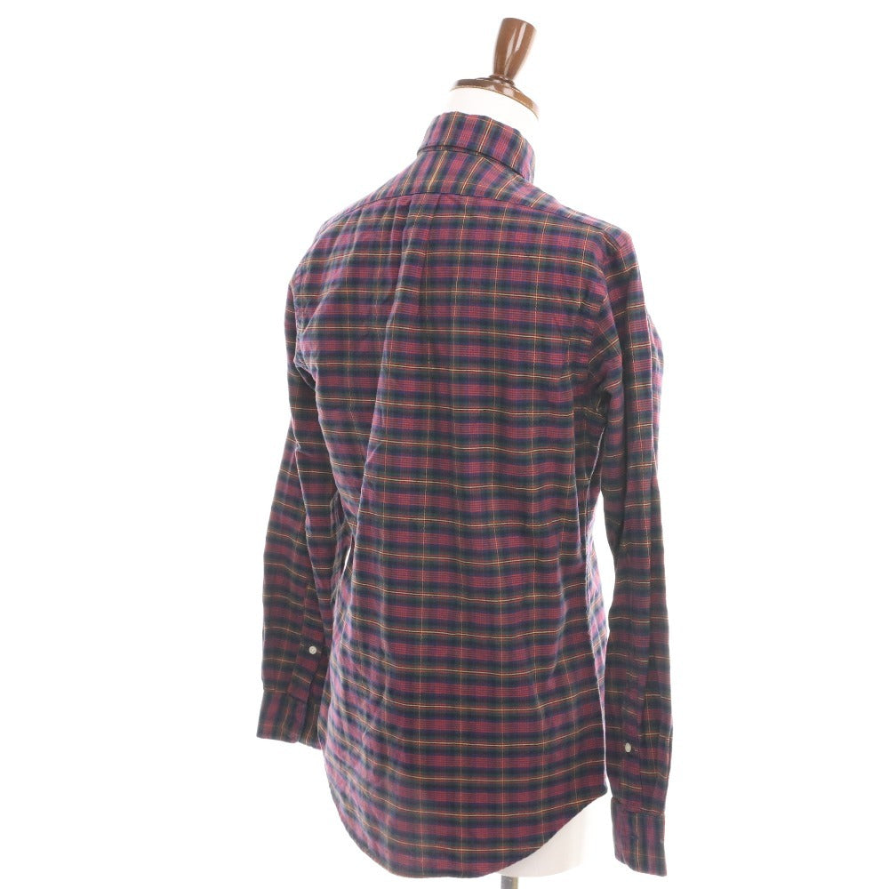 ■ ラルフローレン シャツ 長袖 トップス チェック ロゴ刺繍 ボタンダウン カスタムフィット メンズ S 170/92A レッド グリーン