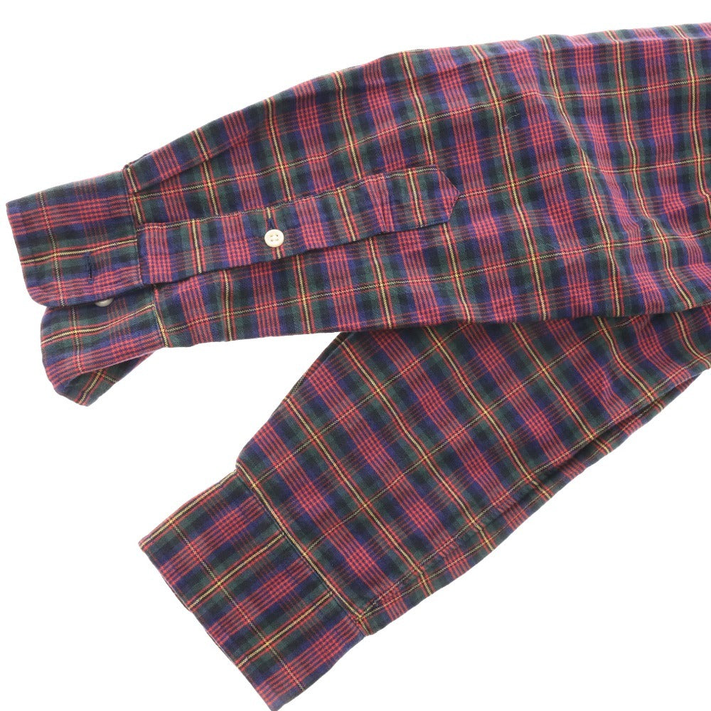 ■ ラルフローレン シャツ 長袖 トップス チェック ロゴ刺繍 ボタンダウン カスタムフィット メンズ S 170/92A レッド グリーン