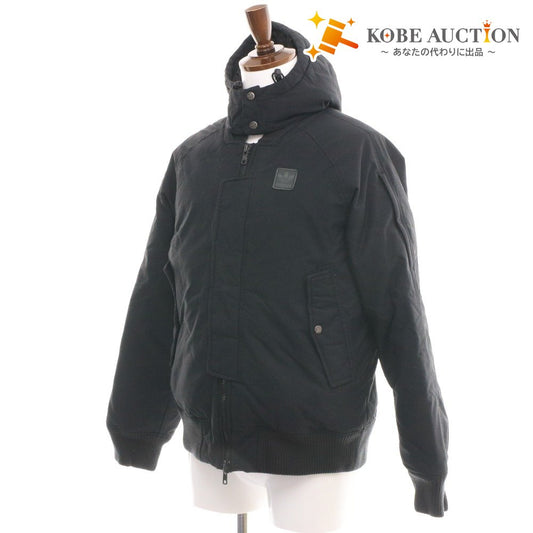 ■ アディダス ダウン ジャケット アウター ワッペン メンズ L ブラック