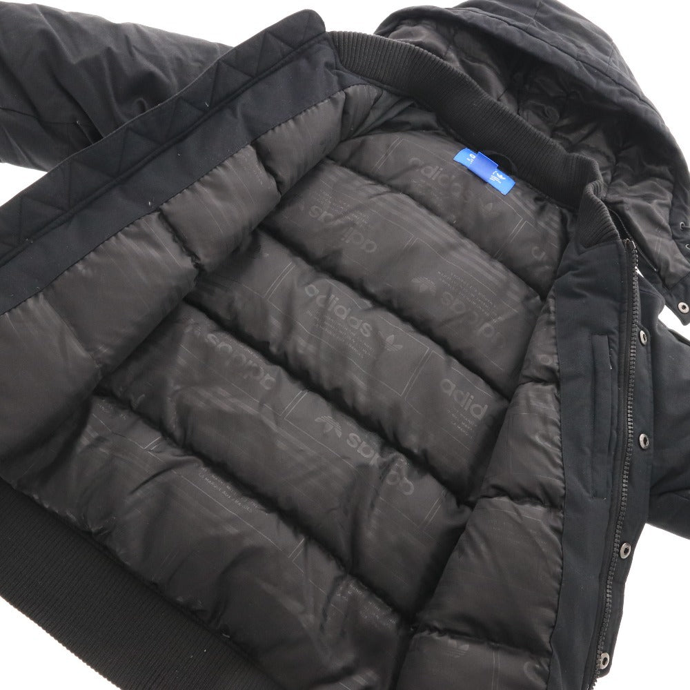 ■ アディダス ダウン ジャケット アウター ワッペン メンズ L ブラック