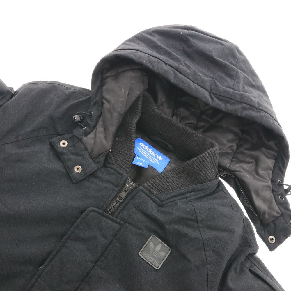 ■ アディダス ダウン ジャケット アウター ワッペン メンズ L ブラック