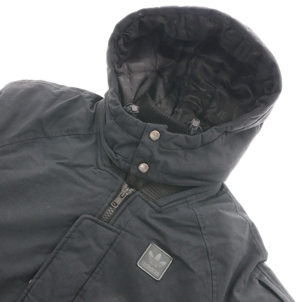 ■ アディダス ダウン ジャケット アウター ワッペン メンズ L ブラック