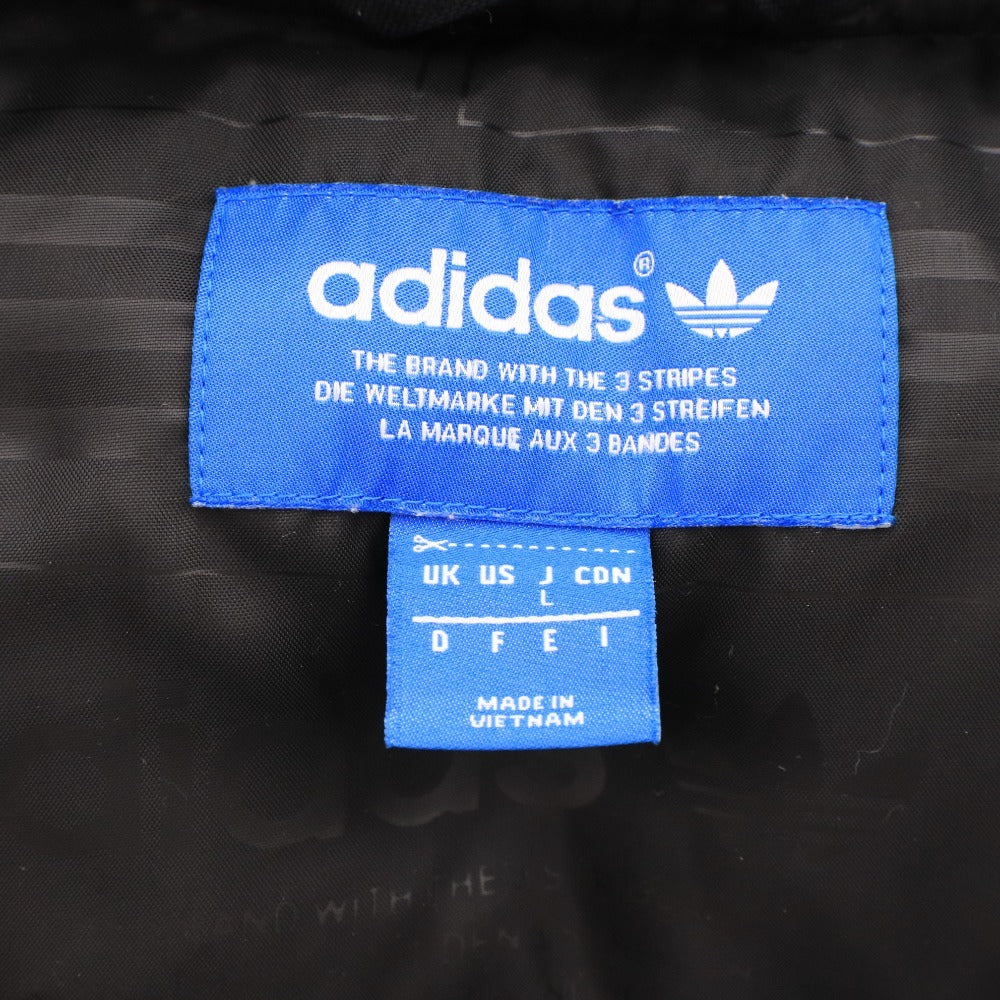 ■ アディダス ダウン ジャケット アウター ワッペン メンズ L ブラック