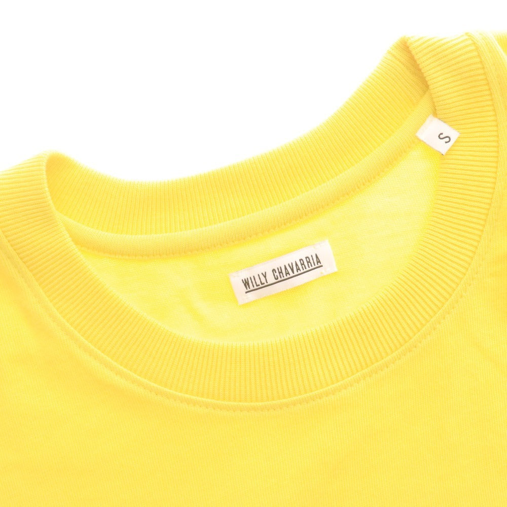 ■ ウィリーチャバリア Tシャツ ロンT BUFFALO T USA T 長袖 トップス 国旗 ロゴ プリント メンズ S イエロー 未使用