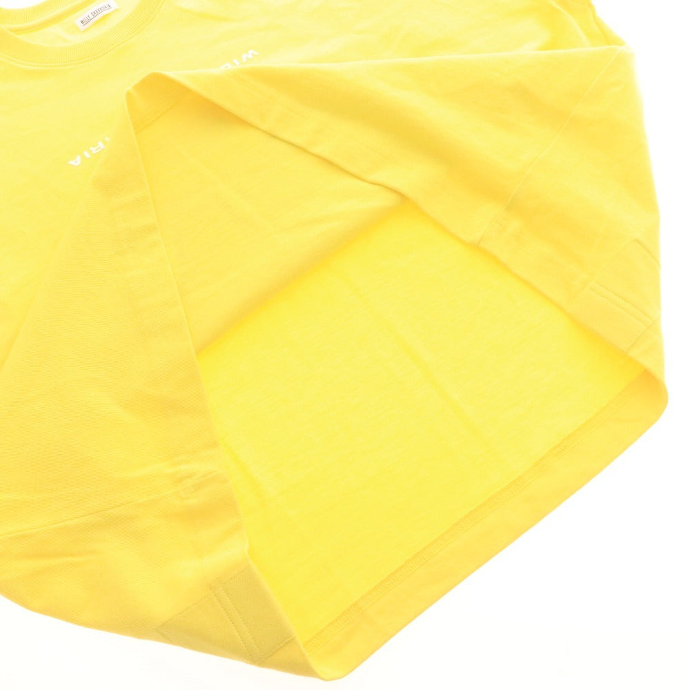 ■ ウィリーチャバリア Tシャツ ロンT BUFFALO T USA T 長袖 トップス 国旗 ロゴ プリント メンズ S イエロー 未使用