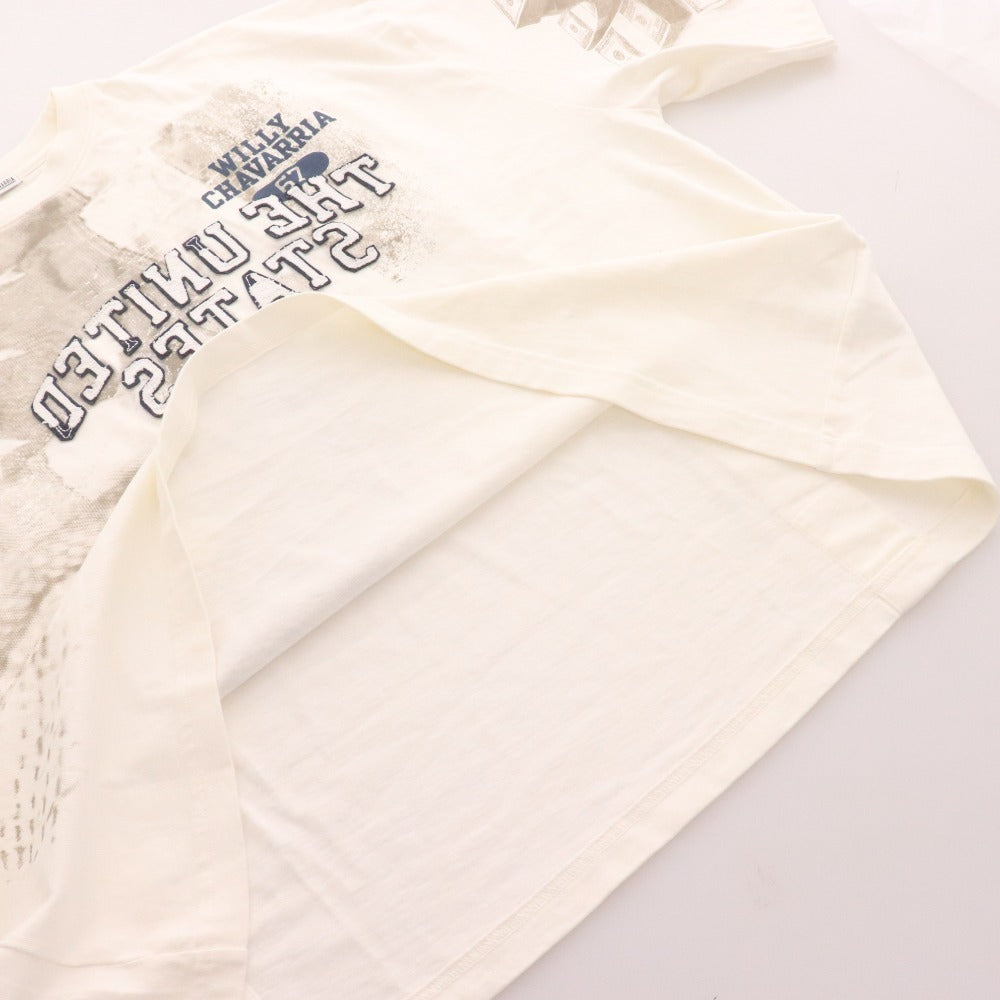 ■ ウィリーチャバリア Tシャツ ロンT BUFFALO T BACKWARDS USA 67 長袖 トップス 総柄 ロゴ プリント メンズ L ホワイト 白 未使用