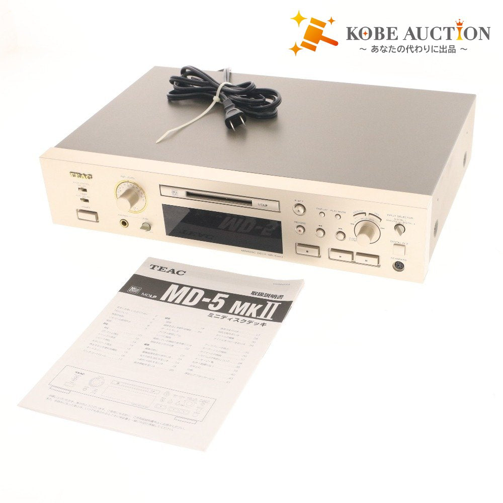 ■ TEAC ティアック ミニディスクデッキ MD-5 MK2 オーディオ機器 MDデッキ 音楽 通電確認済み 説明書付き