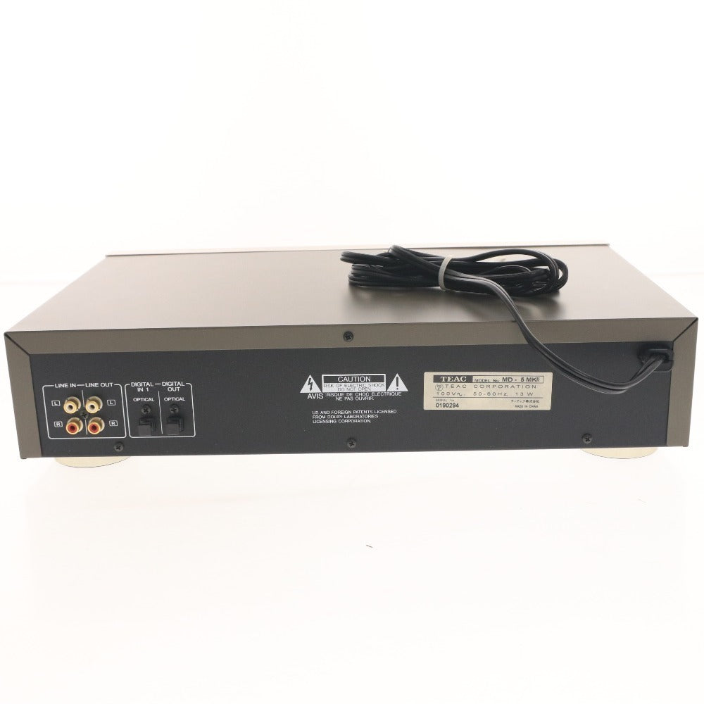■ TEAC ティアック ミニディスクデッキ MD-5 MK2 オーディオ機器 MDデッキ 音楽 通電確認済み 説明書付き