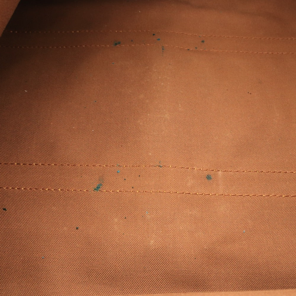 ■ Louis Vuitton Monogram Keepall Bandouliere 55 Boston Bag Handbag with Gold Hardware and Name Tag, Dark Brown