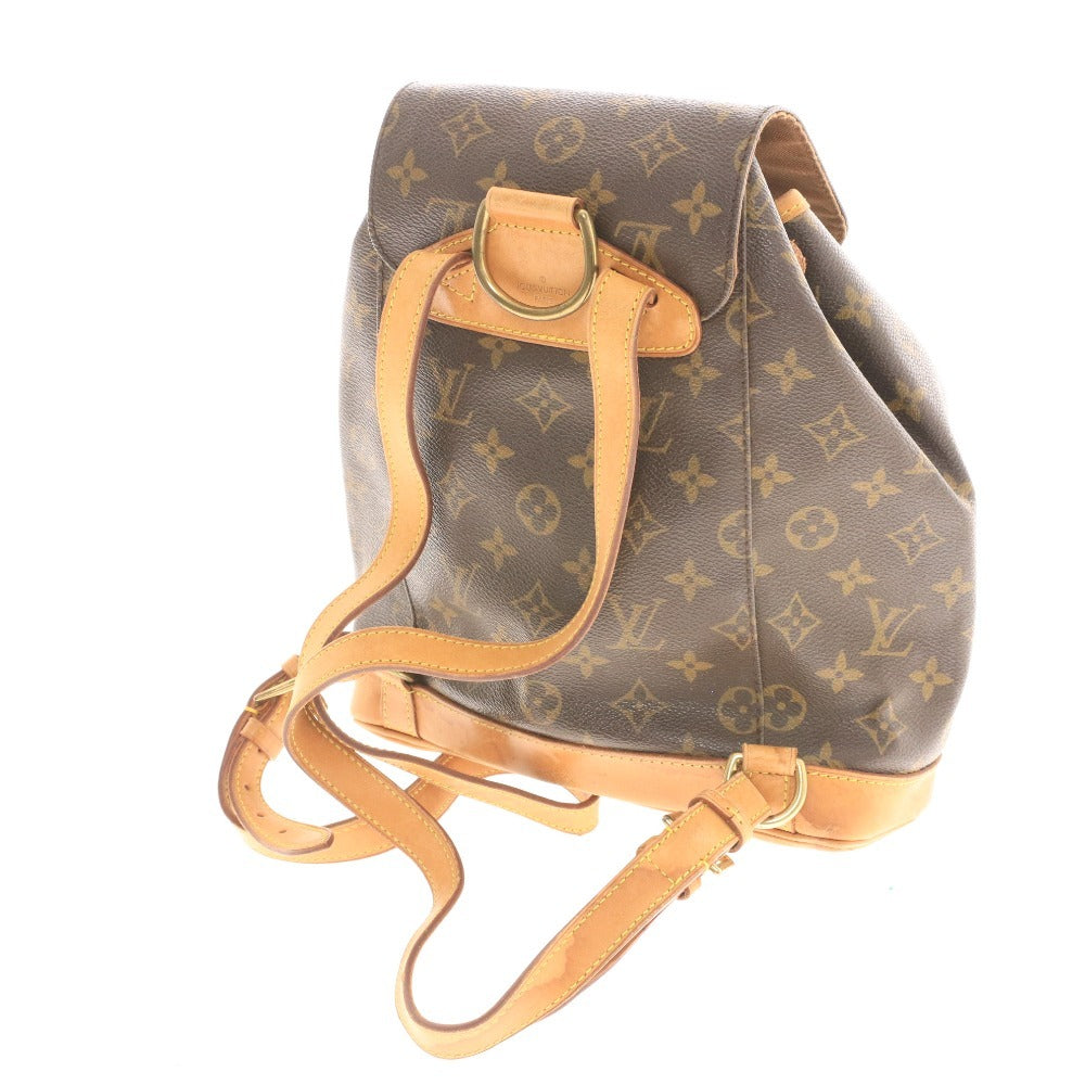 ■ ルイヴィトン モンスリMM モノグラム リュックサック デイパック 鞄 ファスナーポケット ゴールド金具 レディース ダークブラウン