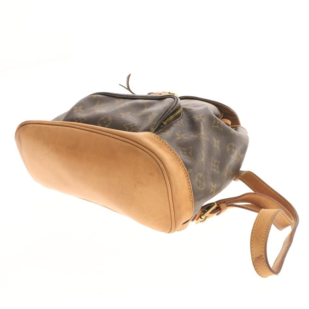 ■ ルイヴィトン モンスリMM モノグラム リュックサック デイパック 鞄 ファスナーポケット ゴールド金具 レディース ダークブラウン