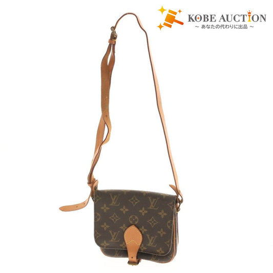 ■ ルイヴィトン カルトシエール モノグラム ショルダーバッグ 鞄 ベルト金具 オープンポケット レディース ダークブラウン
