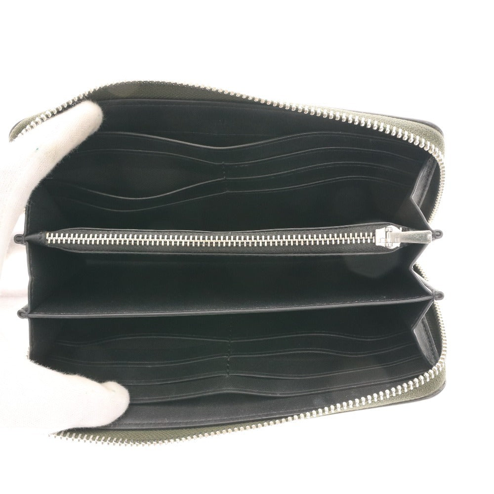 ■ COACH コーチ 長財布 ラウンドファスナー 小銭入れ 札入れ カード入れ ロゴ レディース メンズ カーキ系