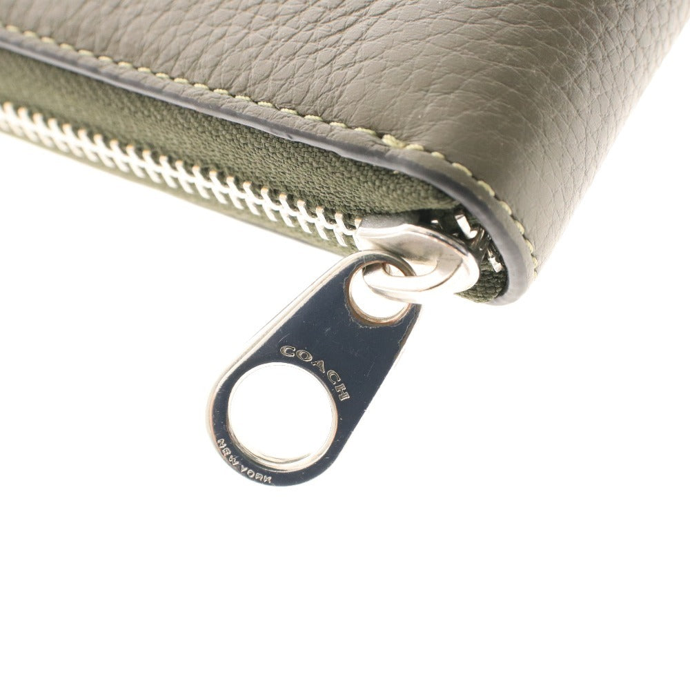 ■ COACH コーチ 長財布 ラウンドファスナー 小銭入れ 札入れ カード入れ ロゴ レディース メンズ カーキ系