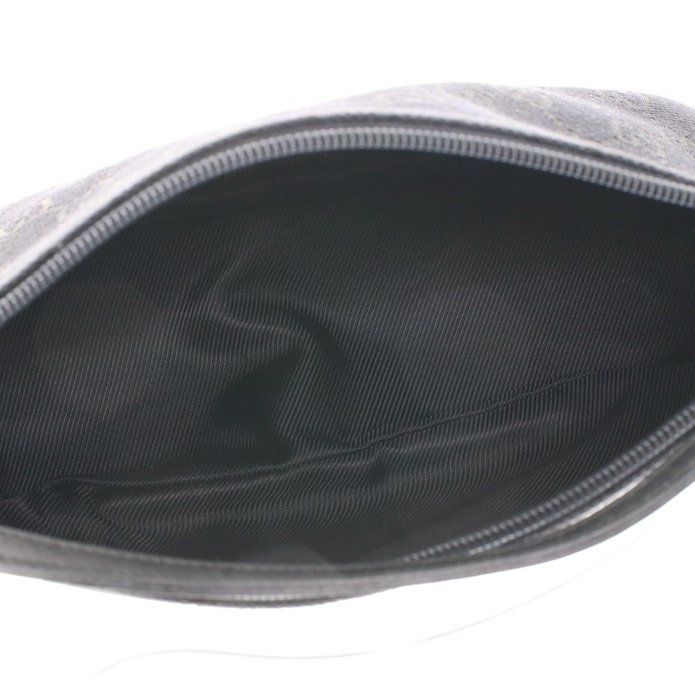 ■ GUCCI GG Canvas Mini Bag 002058 Pouch Handbag Bag Silver Hardware Open Zipper Women's Men's Black