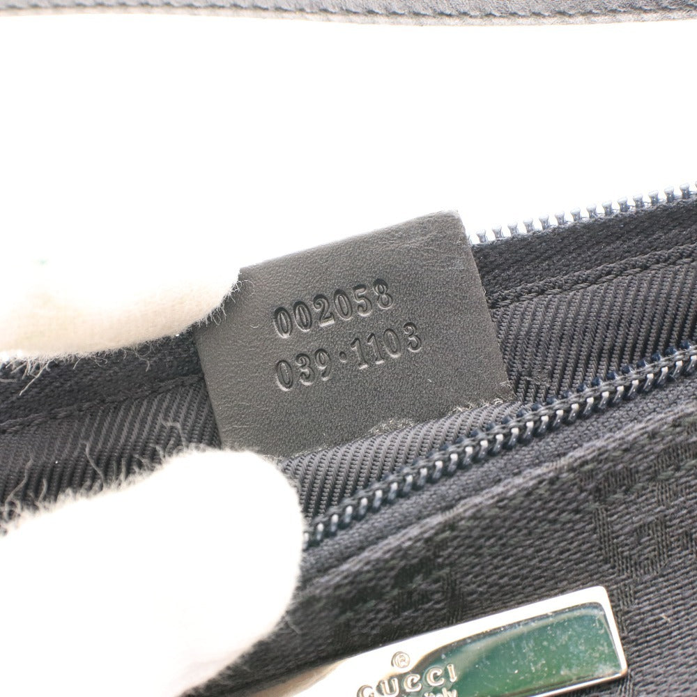 ■ GUCCI GG Canvas Mini Bag 002058 Pouch Handbag Bag Silver Hardware Open Zipper Women's Men's Black