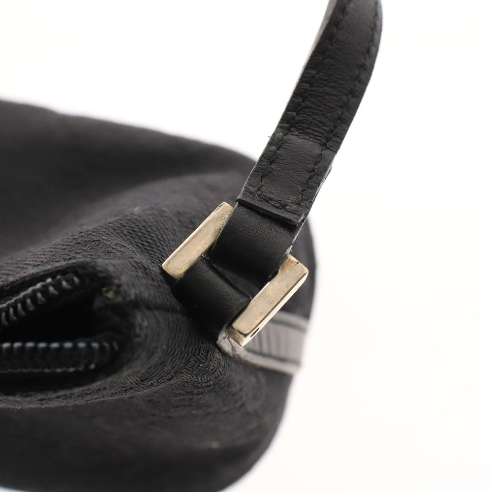 ■ GUCCI GG Canvas Mini Bag 002058 Pouch Handbag Bag Silver Hardware Open Zipper Women's Men's Black